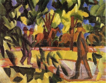 August Macke Painting - Riders and Strollers in the Avenue August Macke